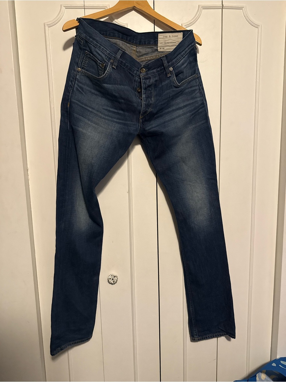 rag & bone Dark Blue slim Straight-Leg Jeans